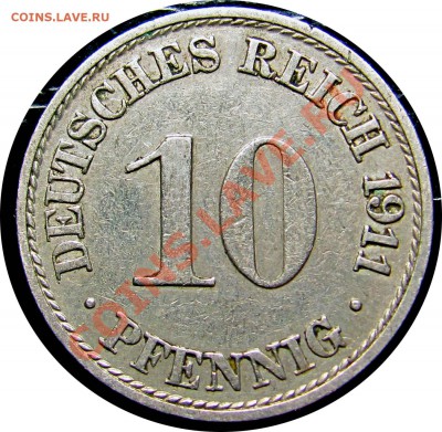 R63 Германия 10 пфеннигов 1911A до 21.05 в 22°° - R63 10 1911A_1