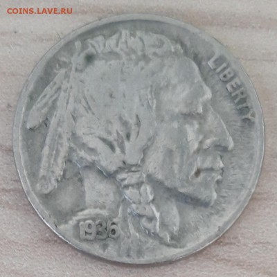 5 центов США 1936 S, "Buffalo", до 19.10 - 1936S-2
