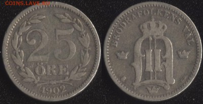 Швеция 25 эре 1902 Ag до 22:00мск 23.10.18 - Швеция 25 эре 1902 Ag -95