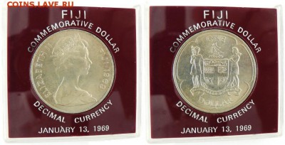 Крона Шайба Фиджи 1$ доллар 1969 памятная коробка - krona_shajba_fidzhi_1_dollar_1969_pamjatnaja_korobka