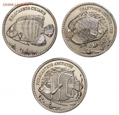 Остров Авокарде - 10 рупий 2013 3 шт Рыбки - Авокарде Рыбки