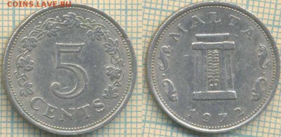 Мальта 5 центов 1972 г., до 22.10.2018 г. 22.00 по Москве - Мальта 5 центов 1972  4214