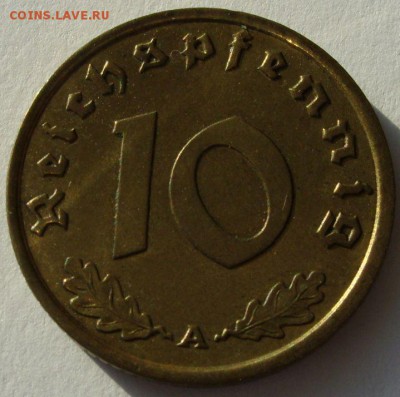 Германия, иностранщина (наборы, на вес, евро), царизм, СССР. - 10 пфеннигов 1938 A - 1