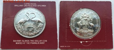 Крона Шайба Багамские острова 2$ доллара 1976 Фламинго - krona_shajba_bagamskie_ostrova_2_dollara_1976_flamingo_bagamy_blister_zapajka_upakovka_fauna