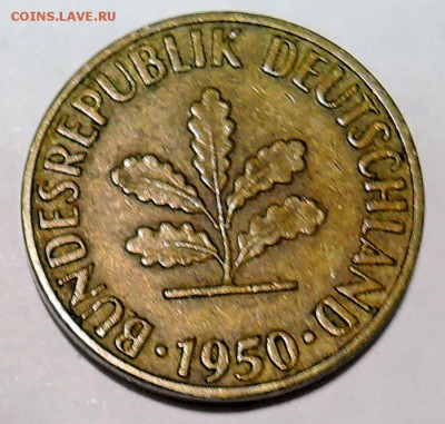 ГЕРМАНИЯ - 5 пфеннигов 1950 г. до 25.10 в 22:00 - DSCN2766.JPG