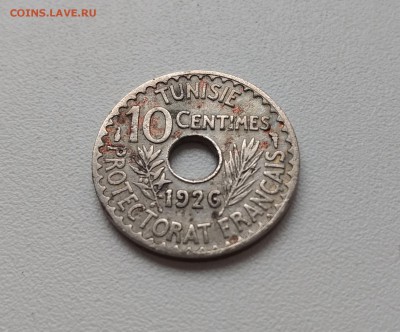 Тунис 10 сантим 1926 с поворотом 90° - т1