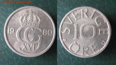 Швеция 10 эре 1980 до 26-10-18 в 22:00 - 300 3 Швеция 10 эре 1980 