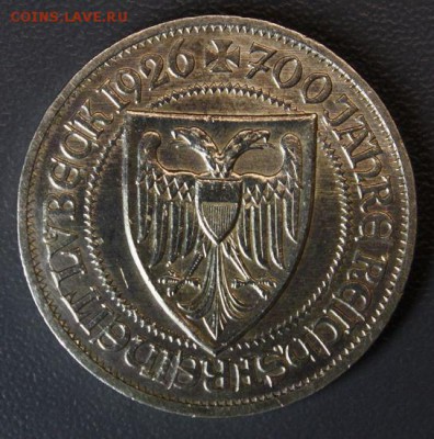 З марки 1926 Веймар - Weimar 3 mark 1926 Lubeck (a) - 94,57 eur.JPG