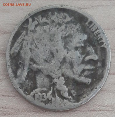 5 центов США 1934 D, "Buffalo", до 26.10 - лот 2-2
