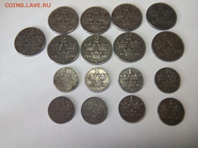 монеты ШВЕЦИИ ( 40-50 г.г.) 17 штук до 25.10.2018 - швеция 1