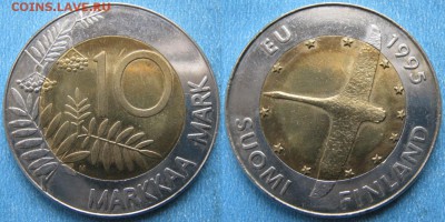 Финляндия 10 марок 1995 до 28-10-18 в 22:00 - Финляндия 10 марок 1995    188-ак13-4052