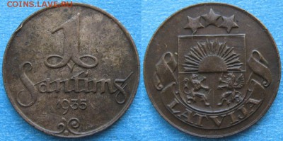 Латвия 1 сантим 1935 до 28-10-18 в 22:00 - Латвия 1 сантим 1935    187-ас45-9647