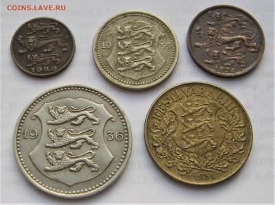 ЭСТОНИЯ 1,2,20,50 сентов1929-1936, 1 крона 1934. 29.10.2018 - 015.JPG