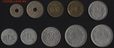 Франция 10 монет 1918-1947 до 22:00мск 31.10.18 - Франция 1