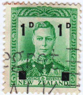 Новая Зеландия 1D c надпеч. 1938 г. до 31.10.18 г. в 23.00 - 003