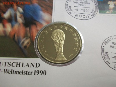 КПД Памятная медаль Чемпионат Мира Футбол 1990 Италия - kpd_pamjatnaja_medal_chempionat_mira_futbol_1990_italija_konvert_pervogo_dnja (2)