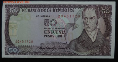 КОЛУМБИЯ 50 песо 1983г., ДО 31.10. - 50 песо 1983г., XF+., А..JPG