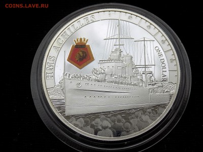 Н. Зеландия 1 доллар 2014 HMS Achilles Тираж 1,500 РЕДКАЯ - DSCN3001.JPG