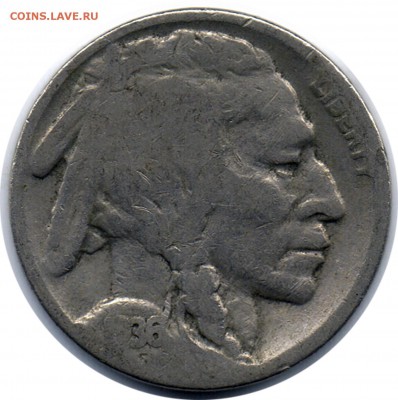 A60 США 5¢ Buffalo Nickel 1936D до 04.11 в 22°° - A60 США Buffalo Nickel 1936D_1