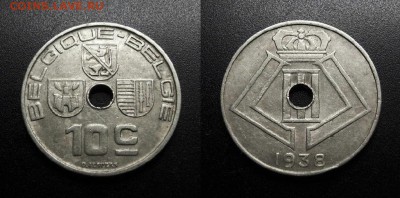 МОНЕТЫ МИРА 11-18 - Бельгия – 10 сантимов (1938) ник.-лат. №1