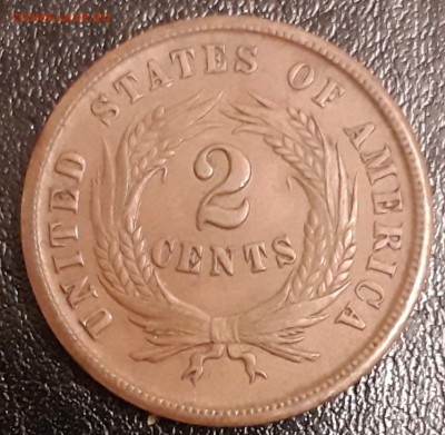 США 2 цента 1864, отличная, до 02.11 - лот 9-2