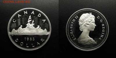 МОНЕТЫ МИРА 11-18 - Канада – 1 доллар (1983) «Пирога» никель (proof)