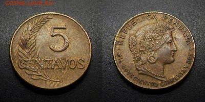 МОНЕТЫ МИРА 11-18 - Перу – 5 сентаво (1942)