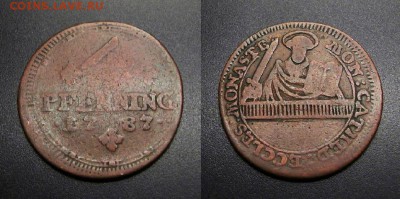 МОНЕТЫ МИРА 11-18 - Германия (Мюнстер, епископство) – 4 пфеннига (1787) «Св. Пауль»
