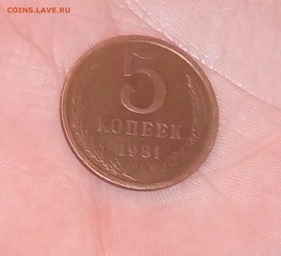 Монета номиналом в 5 коп. 1981 г. до 1 ноября 2018г. В 12:00 - P81031-184144