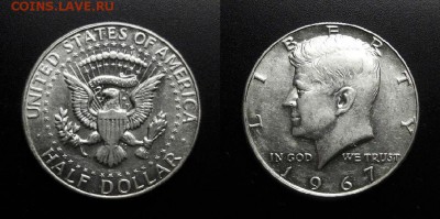 МОНЕТЫ МИРА 11-18 - США – 0,5 доллара (1967) «Дж. Кеннеди» (Ag) №2