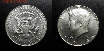 МОНЕТЫ МИРА 11-18 - США – 0,5 доллара (1966) «Дж. Кеннеди» (Ag) №2