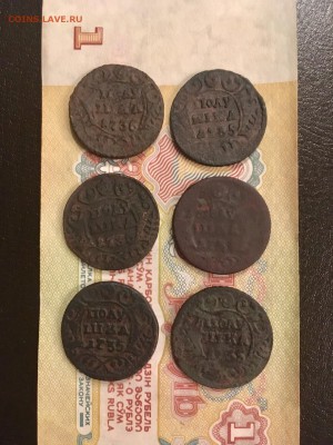 Полушка 6 штук 1735-1736 года. До 22:00 07.11.18 - 8E4178B5-ED8C-4E6A-B27B-8689FFA58BD5