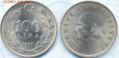 Турция 100 лир 1987 г.,до 08.11.2018 г. 22.00 по Москве - Турция 100 лир 1987  3284