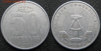31.Ходячка ГДР 20,50 пфеннигов,1 и 2 марки 1950-1984г. - 31.15. -ГДР 50 пфеннигов 1958 A    7445