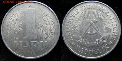 31.Ходячка ГДР 20,50 пфеннигов,1 и 2 марки 1950-1984г. - 31.35. -ГДР 1 марка 1982    163-ас4-3123