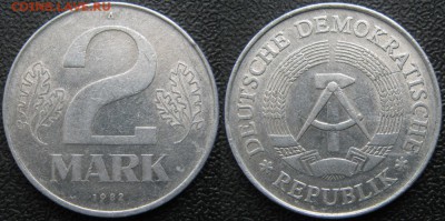 31.Ходячка ГДР 20,50 пфеннигов,1 и 2 марки 1950-1984г. - 31.43. -ГДР 2 марки 1982 А    3777
