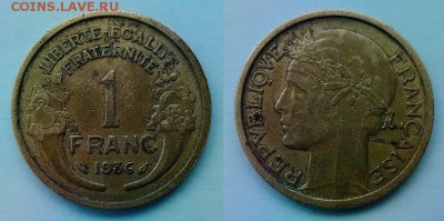 Франция 1 франк 1936 года - Франция 1 франк 1936 года