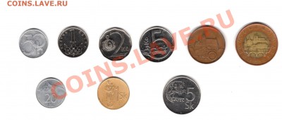 Чехия и Словакия 9 монет до 26.05.11 г. 22.00 мск - Чехия словакия 9 аверс