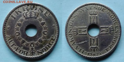 Норвегия - 1 крона 1925 года до 9.11 - Норвегия 1 крона 1925 года
