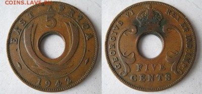 Брит Вост Африка 5 центов 1942 до 09-11-18 в 22:00 - 5 17 Брит Вост Африка 5 центов 1942    607
