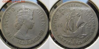 Брит Карибы 25 центов 1955 до 10-11-18 в 22:00 - 5 55 Брит Карибы 25 центов 1955    161-к1-2758