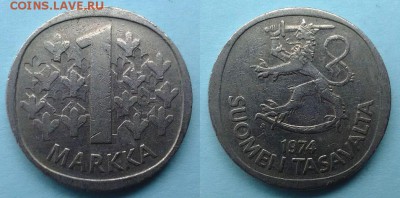 Финляндия - 1 марка 1974 года до 12.11 - финляндия 1 марка 1974 года