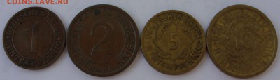 1-2-5-10 рентенпфеннигов Германия Веймар 1924. - 1-2-5-10 рентенпфеннигов - 1
