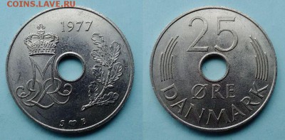 Дания - 25 эре 1977 года до 12.11 - дания - 25 эре 1977 года