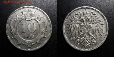 МОНЕТЫ МИРА 11-18 - Австрия – 10 геллеров (1895) №1