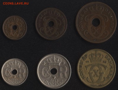 Дания 6 монет 1924-1927 с рубля до 22:00мск 13.11.18 - Дания 2