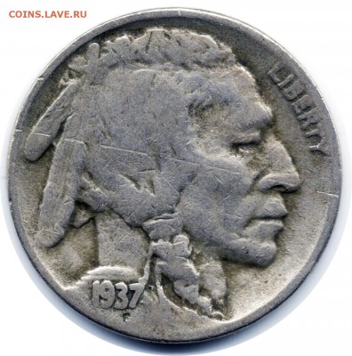 A78 США 5¢ Buffalo Nickel 1937D до 13.11 в 22°° - A78 США 5 цент 1937D_1