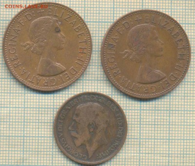 Великобритания пенни 1964,65, полпенни 1917 г. , до 13.11.20 - Великобр 3 монеты  4083а