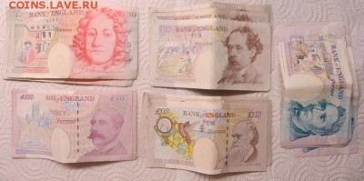 Англия купюры 5 - 50 фунтов до 2014 года. На оценку. - 001.JPG