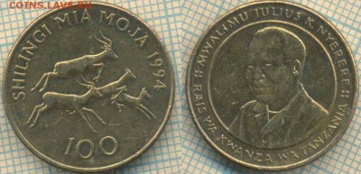 Танзания 100 шиллингов 1994 г., до 14.11.2018 г. 22.00 по Мо - Танзания 100 шиллингов 1994  4063